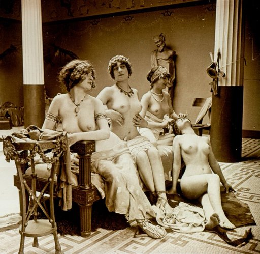 bacchante party girls sitting around with no clothes on