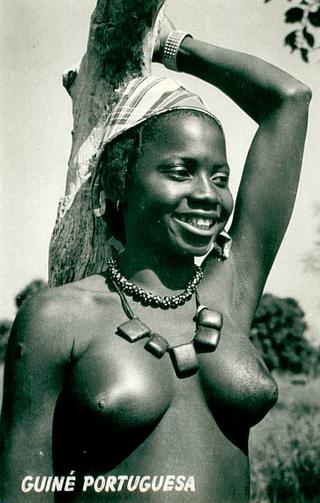 nude postcard from Portugese Guinea