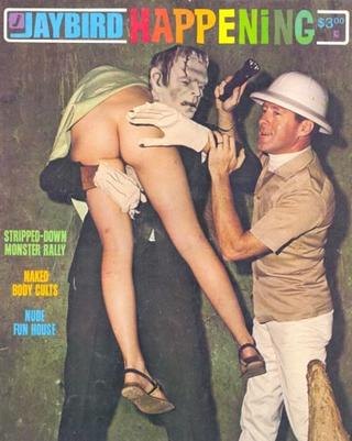 Frankenstein carries off a girl with a bare bottom