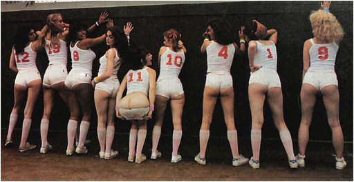 nine porn starts in cute baseball outfights showing off their hot bottoms