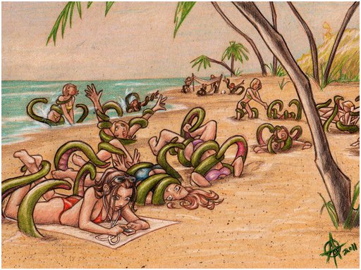 if you think sand is hard to get out of your pussy, you should try getting the slime from beach tentacles out