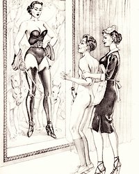aroused by his mistress's portrait