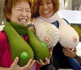 boob shaped scarves from Japan