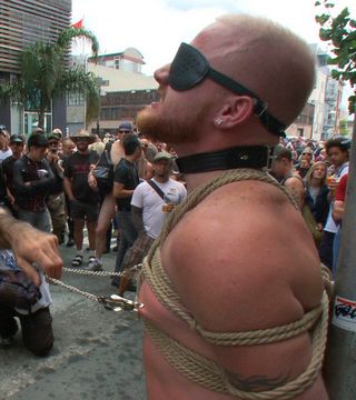gay man in public bondage
