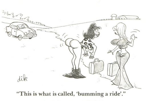 this is what is called bumming a ride