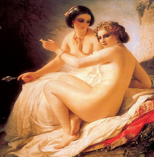 Two girls in a cave