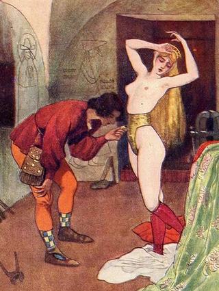 blacksmith tinkers with her chastity belt