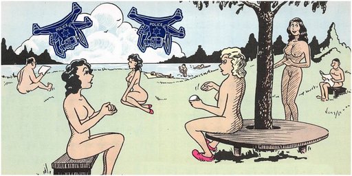 police drones spy on nude beach