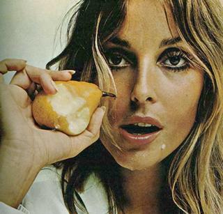 eating a pear