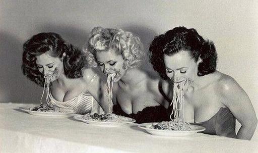 spaghetti eating contest vintage
