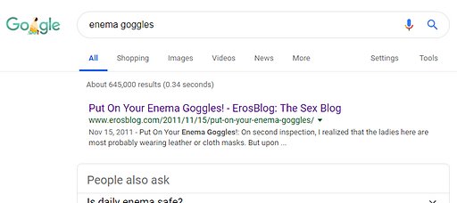 enema goggles number one result