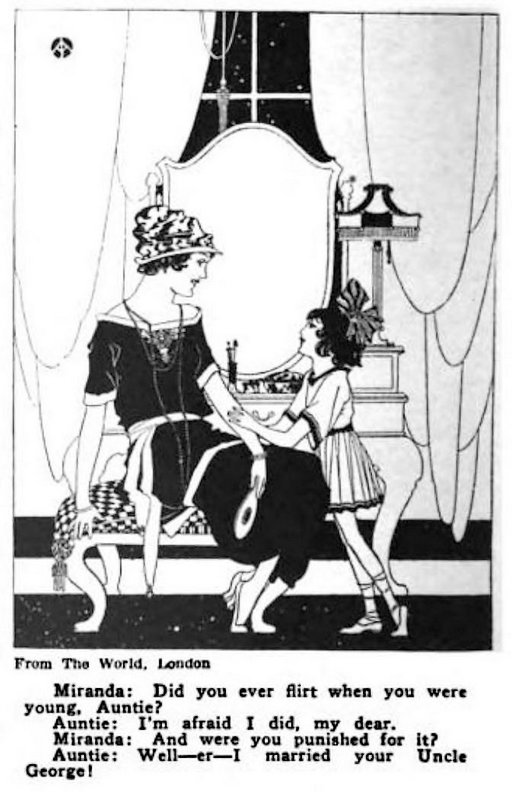 a young girl quizzes her auntie about the punishments for flirtation