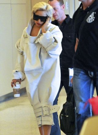 Lady Gaga making a statement about airport security 