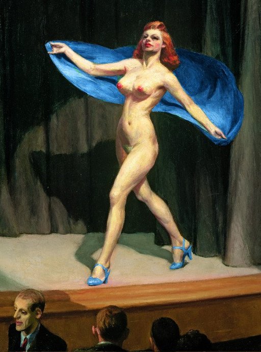 edward hopper girlie show burlesque stripper dancer painting