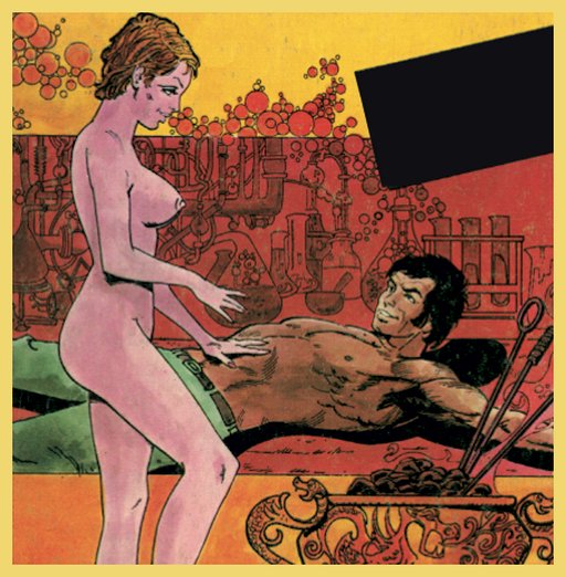 femdom dominatrix greets helpless man with a grin on his face as glowing red hot branding irons heat in the fire