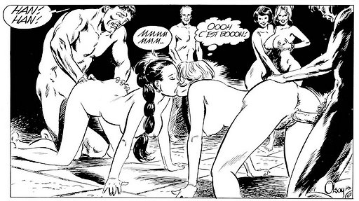women kissing at an orgy