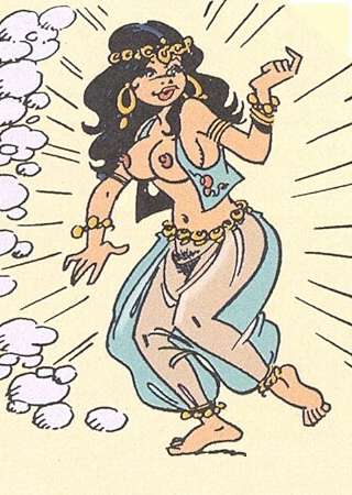 mostly nude harem dancer