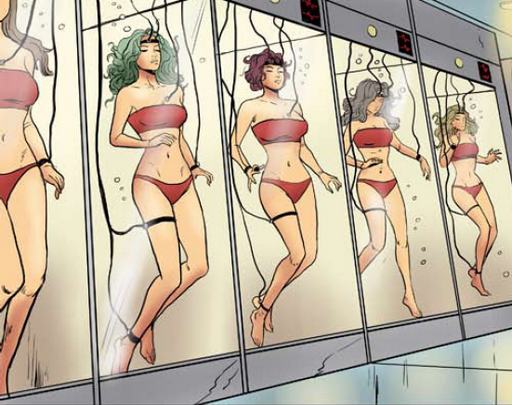 sci-fi slave girls in the suspended animation tanks