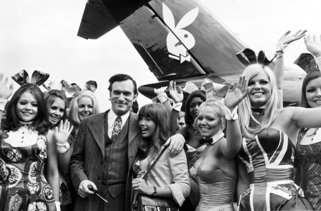 hugh hefner waving