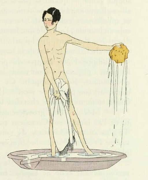 french illustration bather interrupted and blushing