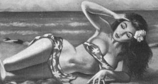 pacific island girl lounging on the beach