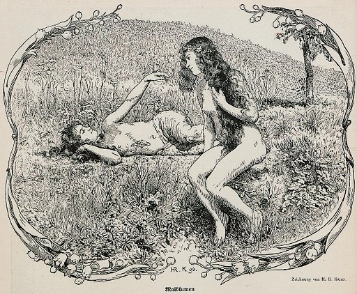 maiblumen -- mayflowers -- in Jugend magazine, 1896