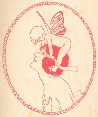 cupid blindfolding a woman