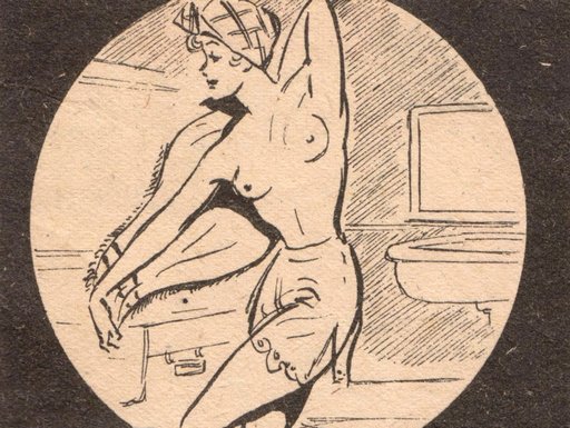 lulu comic panel: she takes a bath unaware of many spies