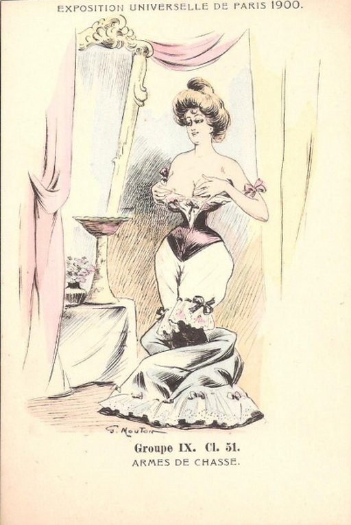 Georges Mouton fetish corsetry art postcard