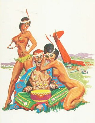 crashed pilot and friendly Indian girls