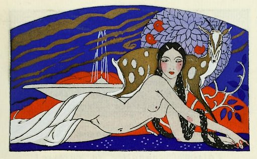 1919 1920 girl with the long dark hair artwork