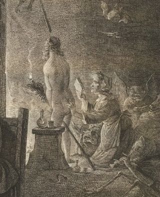naked witch and broomstick