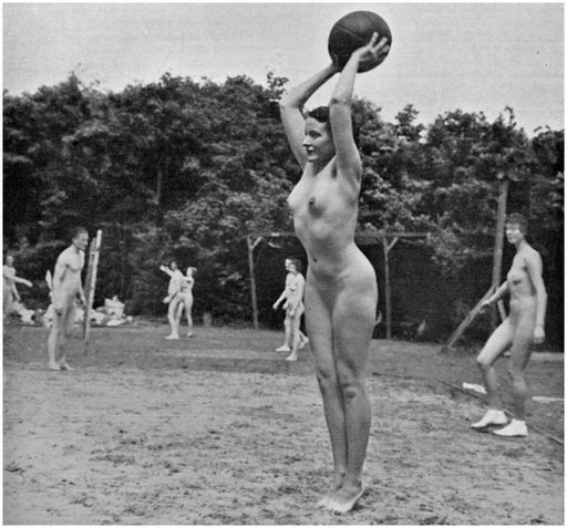 nudist ball game from the cover of sun bathing review - the journal of the sun societies
