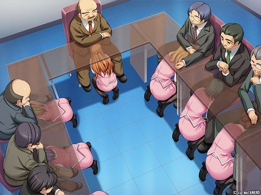 blowjobs for all the men at the conference table