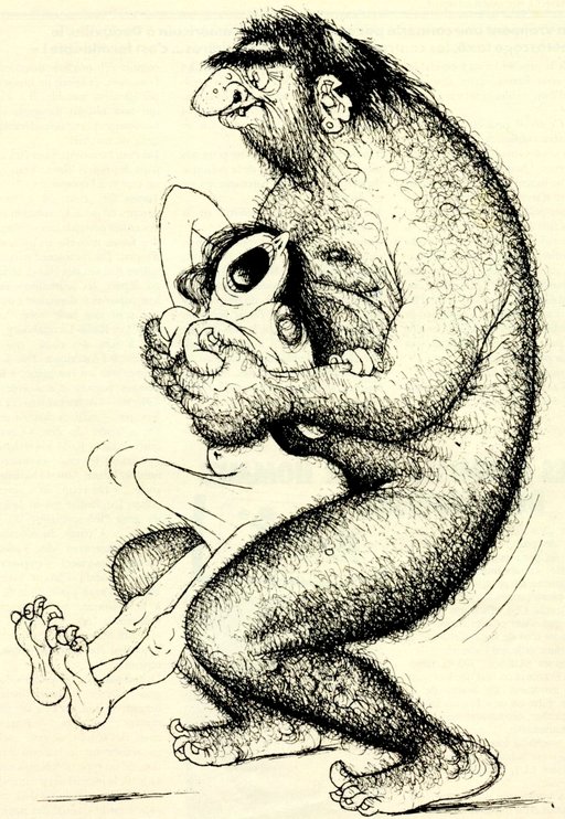 painful fuck with a rough-looking hairy ogre