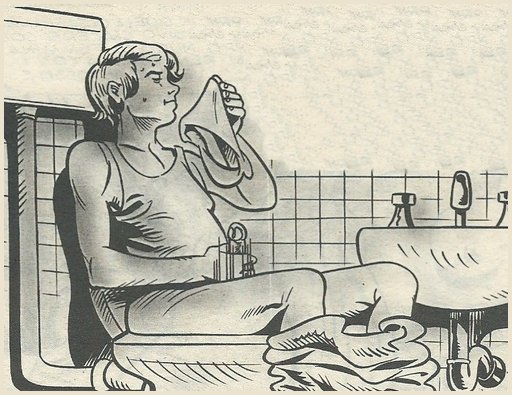 panty sniffing jerkoff masturbates in a bathroom on the toilet
