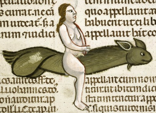 flying penis monster with naked woman riding