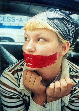 gagged blonde girl