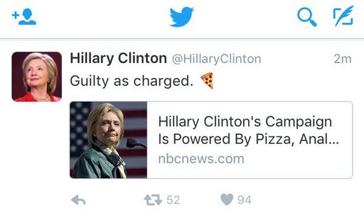 pizza and anal said to fuel Hillary Clinton campaign
