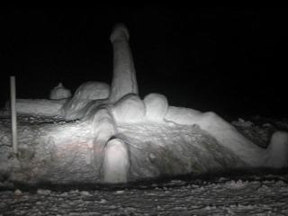snow sculpture with big erection