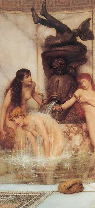 girls washing roman style