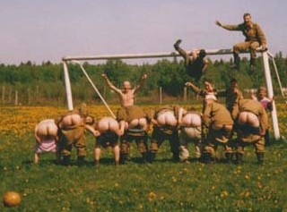 soccer mooning, russian army style