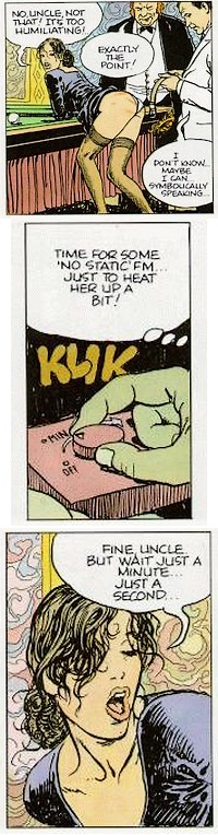panels from Milo Manara\'s comic Click