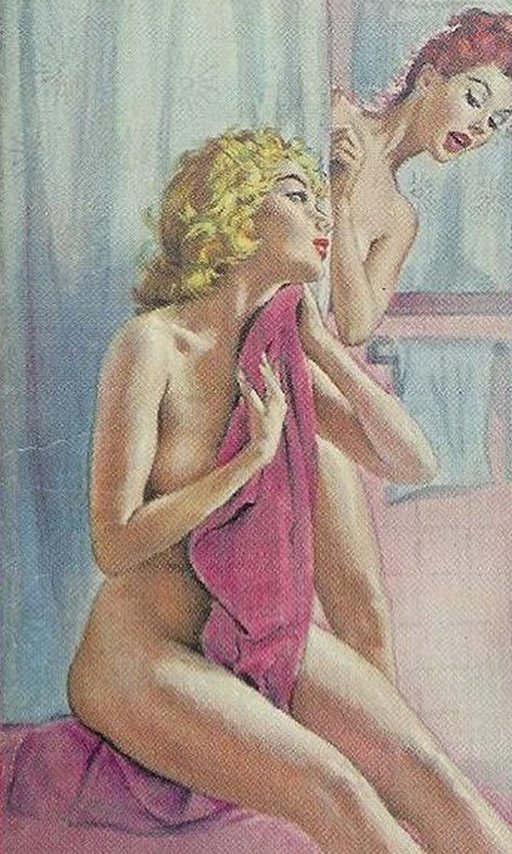 lesbian shower sharing pulp novel cover
