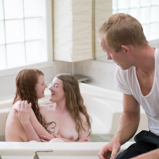 mormon husband watches his wives enjoy an amorous lesbian moment