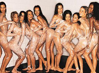 brazilian women's soccer team nude and soapy in the shower