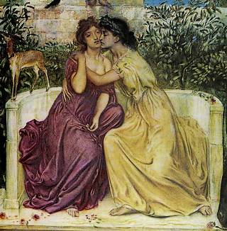 Simeon Solomon\'s Sappho and Erinna in a Garden at Mytilene