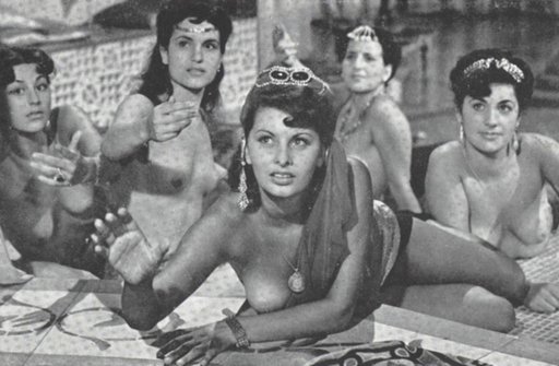 Sophia Loren and her harem slavegirl homies topless and lounging semi-nude