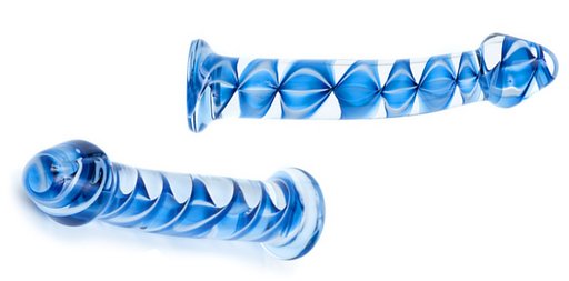 blue ribbon art glass dildo sex toy