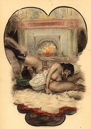 lounging in front of the fire
